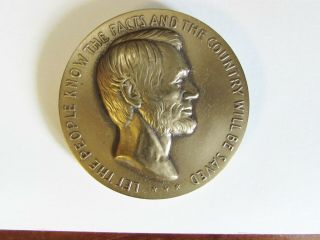1979 Abraham Lincoln Satirical Bronze Commemorative Medal By Medallic Art Co