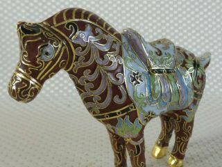 Majestic Vintage Chinese Cloisonne Enamel Horse Figurine
