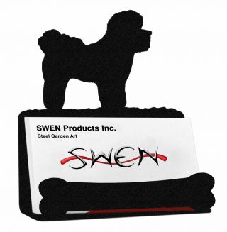 Swen Products Bichon Dog Black Metal Business Card Holder