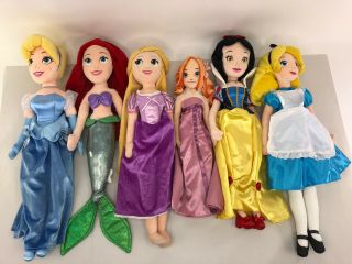 Disney Princess Plush Doll Set Ariel Giselle Snow White Alice Cinderella Rapunze