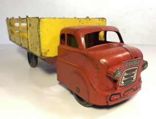 Vintage Marx Dodge Farm Stake Truck Toy Pressed Steel