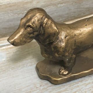 Signed Bronze Metal Dachshund Dog Sculpture Weiner Dog Corsini Sculpture House 3