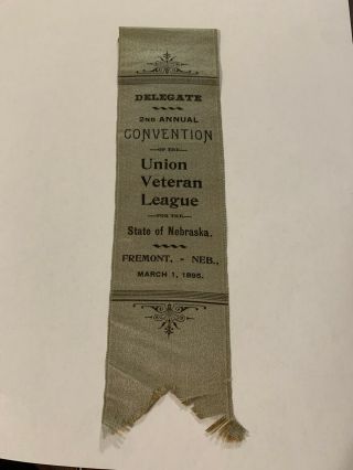 2nd Annual Convention Of The Union Veteran League 1895 Ribbon