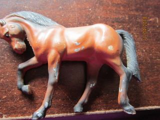 Durham 1976 Metal Pewter Brown Horse Antique Toy Vintage 3 1/2 " X 3 "