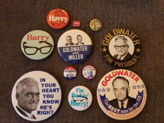 (10) 1964 Barry Goldwater Campaign Buttons