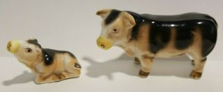 Cute Bone China Miniature Mini Farm Animals Cow Bull Calf Bovine Figure Figurine