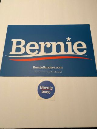 Bernie Sanders For President 2020 Campaign Rally Sign Poster Blue B 2