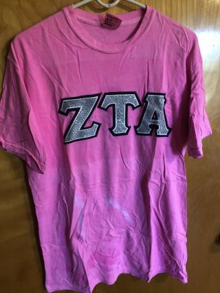 Zeta Tau Alpha Zta Block Letter T - Shirt.  Size Medium.