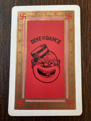 Coon - Chicken Inn “dine And Dance” Single Swap Playing Card - Vintage