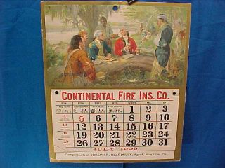 1909 Continental Insurance Co Advertising Wall Calendar