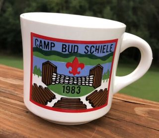 Boy Scout Coffee Mug Camp Bud Schiele Piedmont Council Bsa Staff 1983