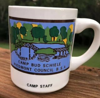 Boy Scout Coffee Mug Camp Bud Schiele Piedmont Council Bsa Staff