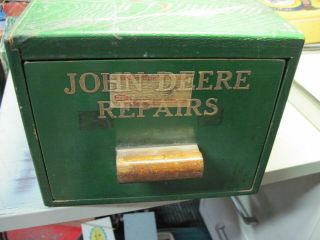 Vintage Pre - Owned Wood John Deere File Box With Files.