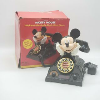 Vintage Disney Mickey Mouse Talking Alarm Clock Radio Telephone - Great