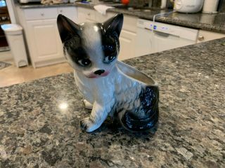 Vintage Inarco Japan Black And White Cat Planter 6 1/4 "