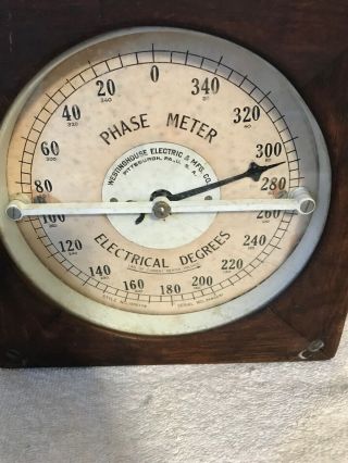Vintage Westinghouse Electric Phase Meter Cleve Illuminating Co.  Display Only 2