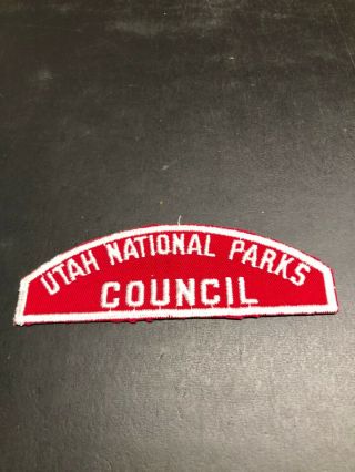 Bsa Utah National Parks Council Red & White Shoulder Strip Fm
