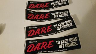 Hampshire D.  A.  R.  E.  To Keep Kids Off Drugs Bumper Stickers X4