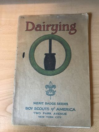 1930 Boy Scout Tan Merit Badge Book - Dairying