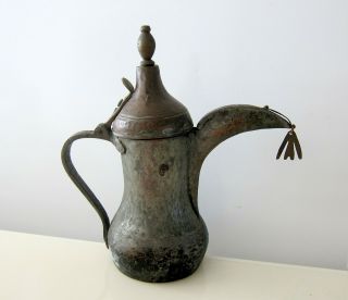 Antique Brass Dallah Islamic Middle Eastern Coffee Pot