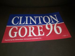 1996 Bill Clinton Al Gore Campaign Sign Plus Children Education Sign Nea