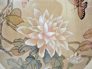 COLLECTABLE CHINESE large picture painted on silk,  framed,  under glass,  signed 3