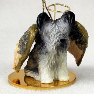Skye Terrier Ornament Angel Figurine Hand Painted