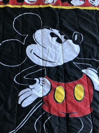 Vintage Walt Disney Mickey Mouse Comforter Blanket 86”x74” Full Size Beds 3