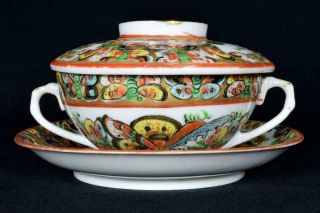 Antique Chinese Famille Rose Porcelain Chawan Set c1900s 2