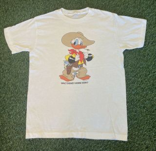 Vintage 80s Walt Disney Home Video Donald Duck T - Shirt Usa Singlestitch