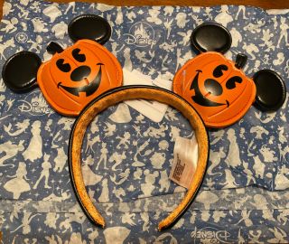 Disney Parks 2020 Halloween Mickey Mouse Jack O Lantern Pumpkin Ears Headband