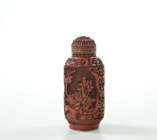 A Chinese Red Lacquer Snuff Bottle