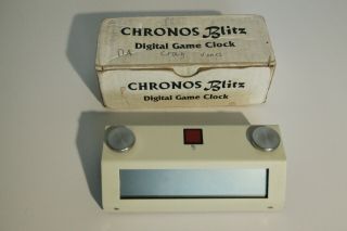 Vintage Chronos Blitz Digital Chess Clock Timer - Great W/ Box