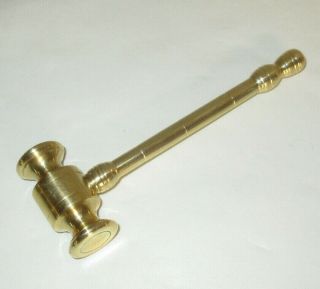 Vintage Brass 6 Inch Auctioneer Hammer Judge Gavel Mallet