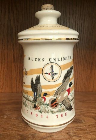 Vintage 1972 Old Cabin Still Ducks Unlimited Wings Across The Continent Decanter