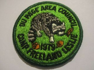 Camp Freeland Leslie 1979 Camp Patch Dupage Area Council Now Three Fires Council