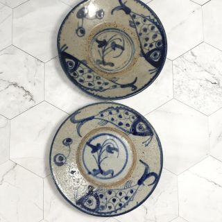Ching Dynasty Chinese Plate Hand Decorated 6” Set Of 2