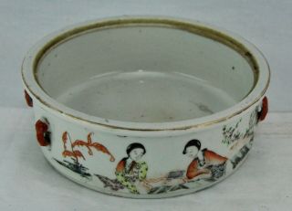 Antique Chinese Porcelain Hanging Pot With Inscriptions.  5 ½” D (bi Mk/180225)