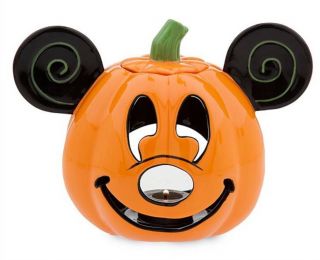 Disney Mickey Mouse Pumpkin Votive Candle Holder Jack O Lantern Halloween Decor