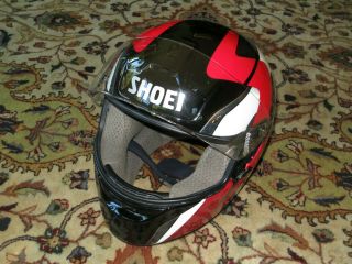 Shoei Rf Motorcycle Helmet Red White Black Graphic Large Very Vintage 1999