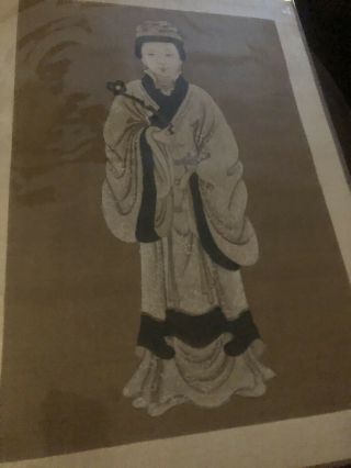 Fine Pair Full - Length Chinese Ancestor Pictures On Silk,  19th Century 3