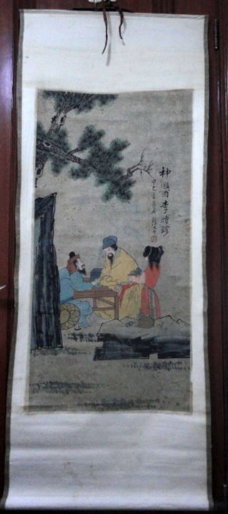 Ga156:oriental Art Chinese Old Scroll 100 Handpainted Painting@张大千