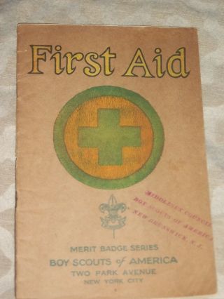 First Aid Merit Badge Book 1930 Middlesex Council Brunswick,  Jersey
