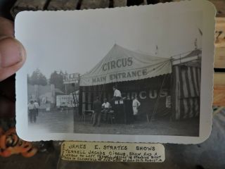 Circus Photo,  James E Strates Shows,  Terrell Jacobs Circus Show,  Clearfield,  Pa.