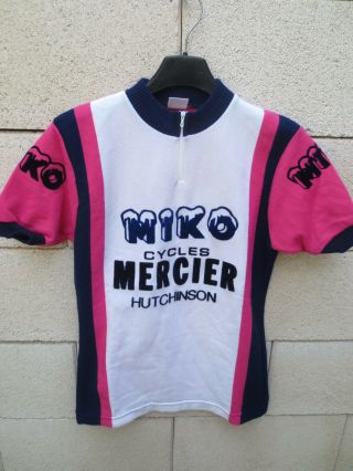Vintage Maillot Cycliste Miko Mercier Hutchinson Tour France 1977 Shirt Maglia 1