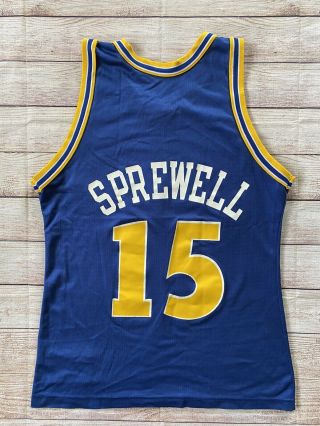 Vintage Champion Golden State Warriors Latrell Sprewell Jersey Size 40 M 90s NBA 2