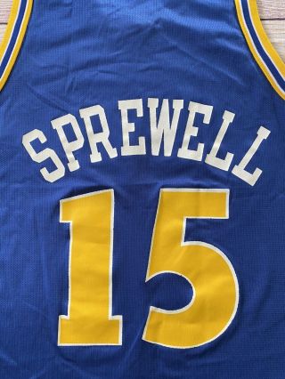 Vintage Champion Golden State Warriors Latrell Sprewell Jersey Size 40 M 90s NBA 3