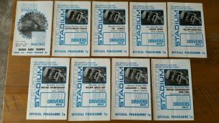 ×9 Vintage Hell Drivers 1972 Official Stock Car Racing Programmes Nelson Stadium