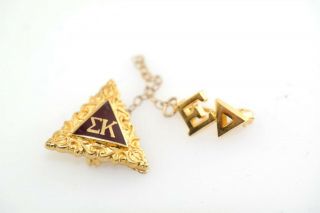 Vintage Sigma Kappa Gold Filled Sorority Fraternity Pin