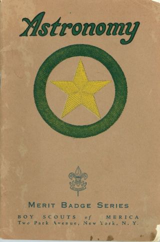 1941 Boy Scout Tan Merit Badge Book - Astronomy
